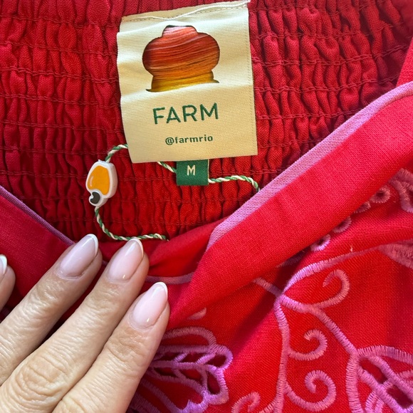FARM Rio Red Embroidered Midi Dress - Picture 3 of 4